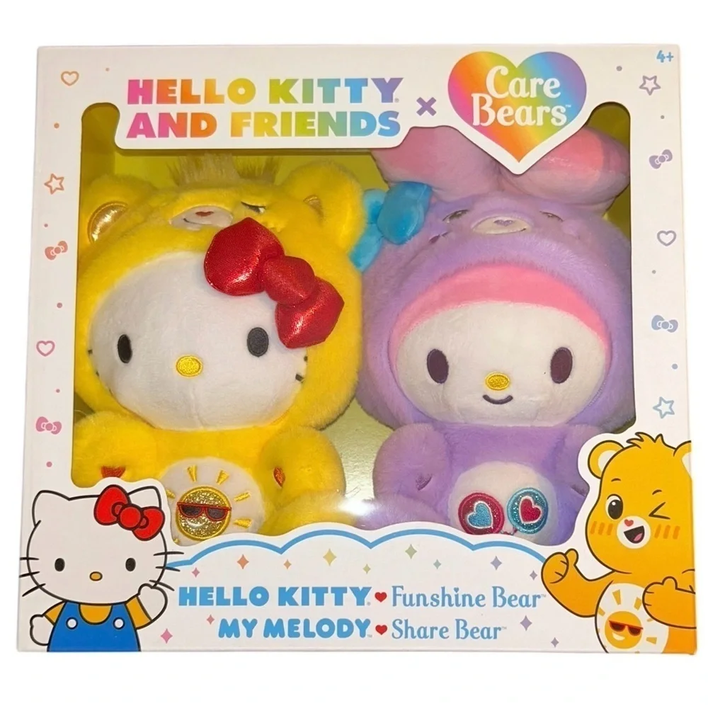 Hello Kitty And Friends X Care Bears 2 Pack Plush Sanrio Hello Kitty My Melody